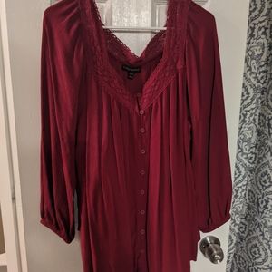 3/4 sleeve red blouse, never worn